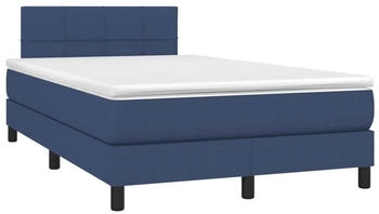 vidaXL Boxspringbett mit Matratze & LED Blau 120x190 cm Stoff (3270045)