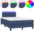 vidaXL Boxspringbett mit Matratze & LED Blau 120x190 cm Stoff (3270045)