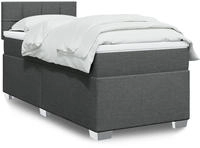 vidaXL Boxspringbett mit Matratze Dunkelgrau 80x200 cm Stoff