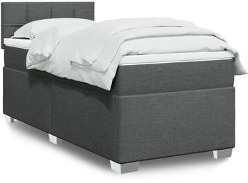 vidaXL Boxspringbett mit Matratze Dunkelgrau 80x200 cm Stoff (3288030)