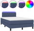 vidaXL Boxspringbett mit Matratze & LED Blau 120x190 cm Stoff (3270066)
