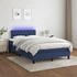 vidaXL Boxspringbett mit Matratze & LED Blau 120x190 cm Stoff (3270066)