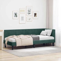 vidaXL Eckbettgestell Dunkelgr&uuml;n 80 x 200 cm Samt