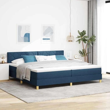 vidaXL Boxspringbett mit Matratze mit Matratze Blau 200 x 200 cm Stoff (3339027)