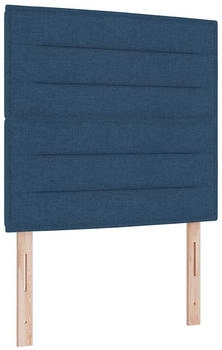 vidaXL Boxspringbett mit Matratze mit Kopfteil Blau 100 x 200 cm Stoff (3343004)