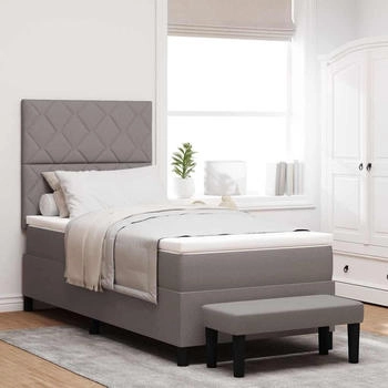 vidaXL Boxspringbett mit Matratze Taupe 100 x 200 cm Stoff (3344125)