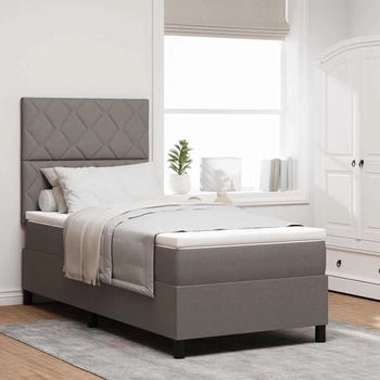 vidaXL Boxspringbett mit Matratze Taupe 100 x 200 cm Stoff (3339445)