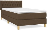 vidaXL Boxspringbett mit Matratze Dunkelbraun 90x190 cm Stoff