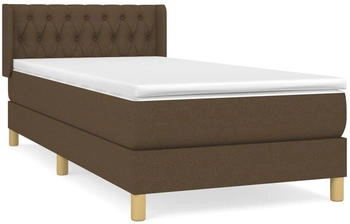 vidaXL Boxspringbett mit Matratze Dunkelbraun 90x190 cm Stoff (3130476)
