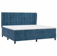 vidaXL Boxspringbett mit Matratze Dunkelblau 200x200 cm Samt