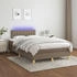 vidaXL Boxspringbett mit Matratze & LED Taupe 120x190 cm Stoff (3270106)