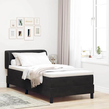vidaXL Boxspringbett mit Matratze Dunkelgrau 80x200 cm Samt Schwarz (3340378)