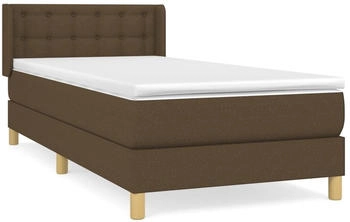 vidaXL Boxspringbett mit Matratze Dunkelbraun 90x190 cm Stoff (3130556)
