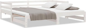 vidaXL Ausziehbares Tagesbett ohne Matratze Wei&szlig; 80x200 cm (814695)