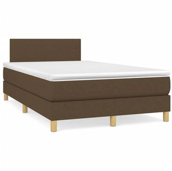 vidaXL Boxspringbett mit Matratze Dunkelbraun 90x190 cm Stoff (3140580)