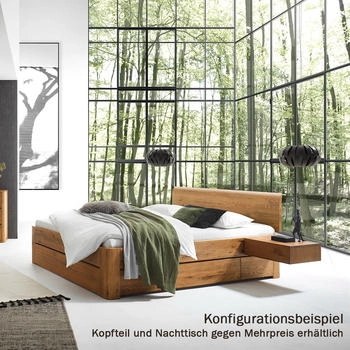 Hasena Oak-Puro Belluno Bettgestell Wildeiche natur geb&uuml;rstet ge&ouml;lt (SW15911.1)