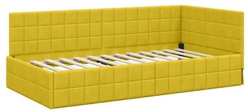 vidaXL Eckbettgestell mit Kopfteil Gelb 90 x 200 cm Samt (42016394)