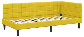 vidaXL Eckbettgestell mit Kopfteil Gelb 100 x 200 cm Samt (42016444)