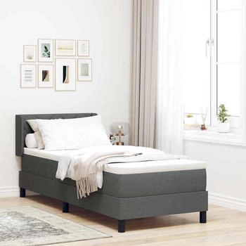 vidaXL Boxspringbett mit Matratze mit Matratze Dunkelgrau 80 x 200 cm (3341133)