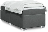 vidaXL Boxspringbett mit Matratze Dunkelgrau 80x200 cm Stoff