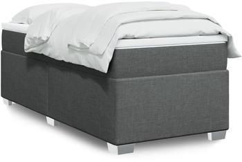 vidaXL Boxspringbett mit Matratze Dunkelgrau 80x200 cm Stoff (3285089)