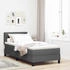 vidaXL Boxspringbett mit Matratze Dunkelgrau 80 x 200 cm Stoff (3338644)