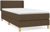 vidaXL Boxspringbett mit Matratze Dunkelbraun 90x190 cm Stoff