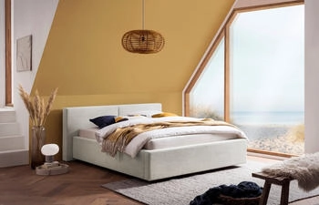 Meise M&ouml;bel Polsterbett Cube/Colville beige mit flachem Kopfteil (2164-99-3000)