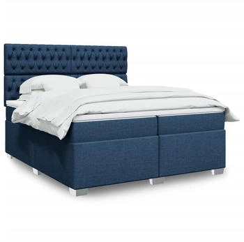 vidaXL Boxspringbett mit Matratze Blau 200x200 cm Stoff (3292908)