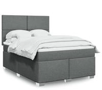 vidaXL Boxspringbett mit Matratze Dunkelgrau 80x200 cm Stoff