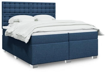 vidaXL Boxspringbett mit Matratze Blau 200x200 cm Stoff (3290615)