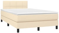 vidaXL Boxspringbett mit Matratze Creme 120x190 cm Stoff