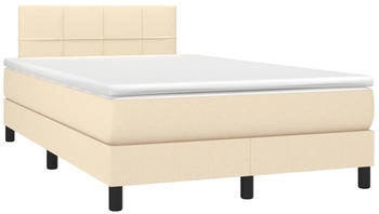 vidaXL Boxspringbett mit Matratze Creme 120x190 cm Stoff (3269728)