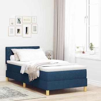 vidaXL Boxspringbett mit Matratze mit Matratze Blau 100 x 200 cm Stoff (3338978)
