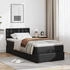 vidaXL Ottoman-Bett mit Matratzen & LEDs Schwarz 90x190 cm Kunstleder (3312127)