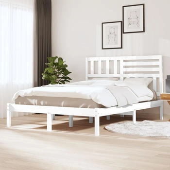 vidaXL Massivholzbett ohne Matratze Weiß 120x200 cm Kiefernholz (3101019)
