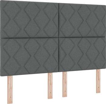 vidaXL Boxspringbett mit Matratze Dunkelgrau 160 x 200 cm Stoff (3341904)