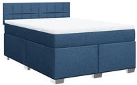vidaXL Boxspringbett mit Matratze Blau 140x200 cm Stoff