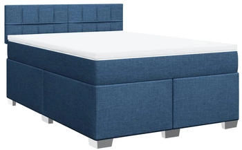 vidaXL Boxspringbett mit Matratze Blau 140x200 cm Stoff (3285917)