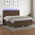 vidaXL Boxspringbett mit Matratze & LED Dunkelbraun 160x200 cm Stoff (3135608)