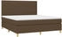vidaXL Boxspringbett mit Matratze & LED Dunkelbraun 160x200 cm Stoff (3135608)
