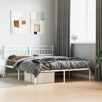vidaXL Bettgestell mit Kopfteil Metall Schwarz 180x200 cm (373695)