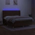 vidaXL Boxspringbett mit Matratze & LED Dunkelbraun 160x200 cm Stoff (3139208)