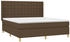 vidaXL Boxspringbett mit Matratze & LED Dunkelbraun 160x200 cm Stoff (3139208)