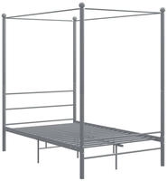 vidaXL Himmelbett Grau Metall 140x200 cm