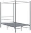 vidaXL Himmelbett Grau Metall 140x200 cm (325062)