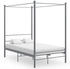 vidaXL Himmelbett Grau Metall 140x200 cm (325062)