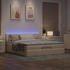 vidaXL Ottoman-Bett mit Matratze & LEDs Creme 160x200 cm Stoff (3312324)