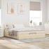 vidaXL Ottoman-Bett mit Matratze & LEDs Creme 160x200 cm Stoff (3312324)