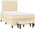 vidaXL Boxspringbett mit Matratze Creme 120x190 cm Stoff (3270353)